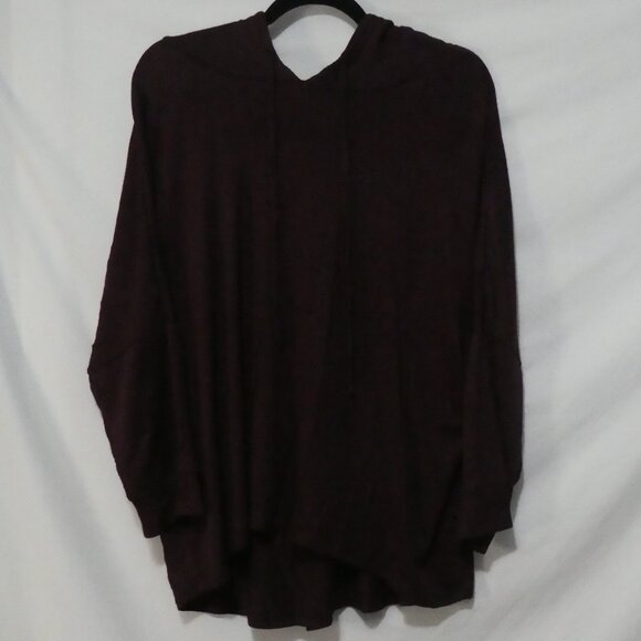 GEORGE | 1X | Stylish Burgundy Knit Lightweight Hoodie - Picture 1 of 15